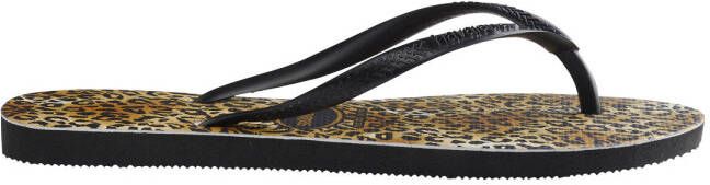 Havaianas Slim Leopard teenslippers met panterprint