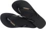 Havaianas Slim Logo Metallic black gold Zwart Rubber Teenslippers Dames - Thumbnail 11