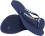 Havaianas Slim Luxury Aqua teenslippers met sierstenen donkerblauw - Thumbnail 4