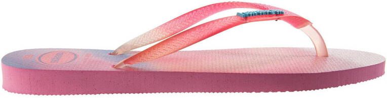 Havaianas Slim metallic rainbow teenslippers roze blauw