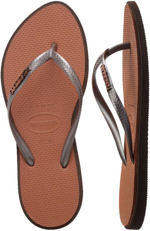Havaianas Slim Point teenslippers donkerbruin
