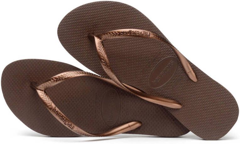 Havaianas Slim teenslippers bruin metallic