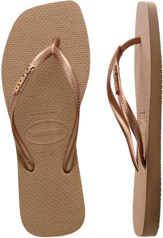 Havaianas Square Logo Metallic teenslippers roségoud