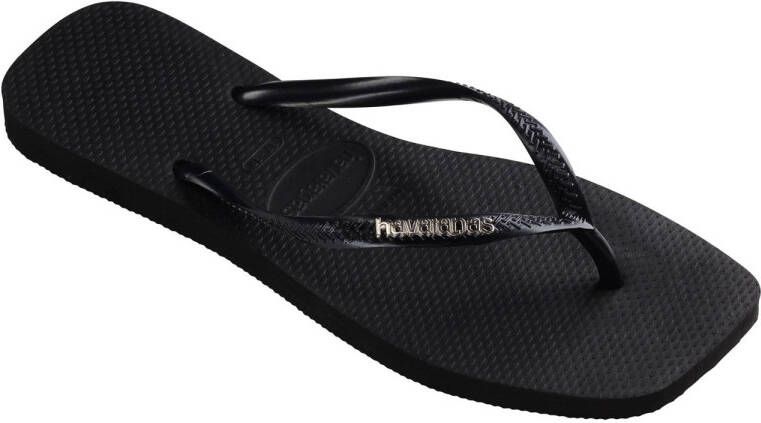 Havaianas Square Logo Metallic teenslippers zwart