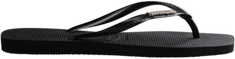 Havaianas Square Logo Metallic teenslippers zwart