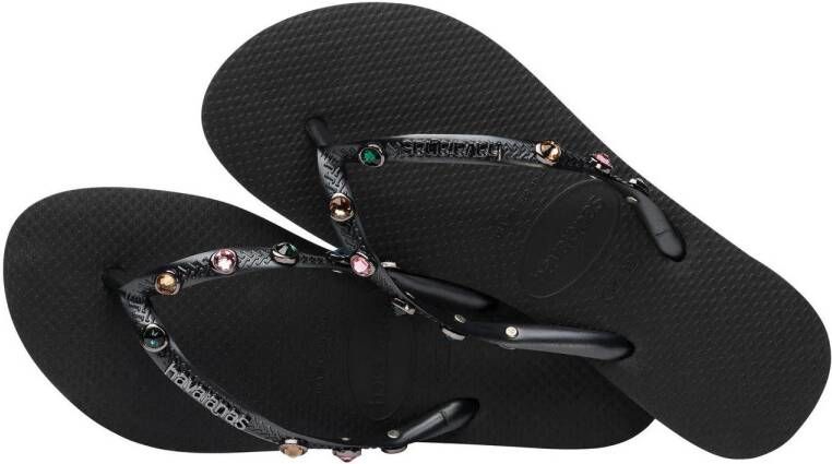 Havaianas teenslippers met steentjes zwart