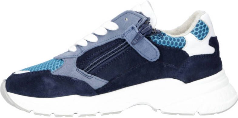 Hip chunky leren sneakers blauw
