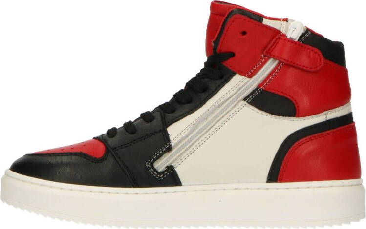 Hip H1665 leren sneakers rood wit