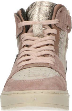 Hip H1665 leren sneakers roze zilver