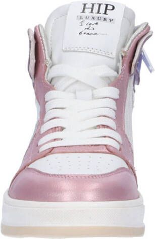 Hip leer sneakers roze wit