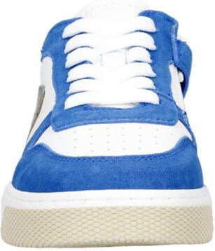 Hip leren sneakers blauw wit
