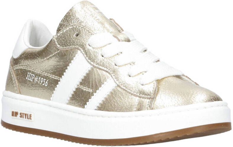 Hip leren sneakers goud