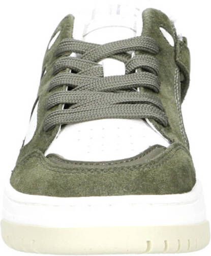 Hip leren sneakers groen wit