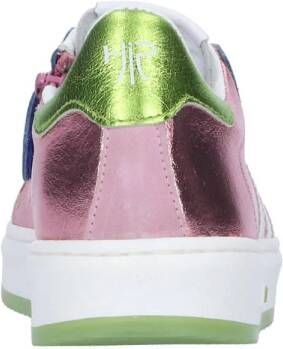Hip leren sneakers roze metallic