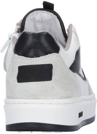 Hip leren sneakers wit blauw