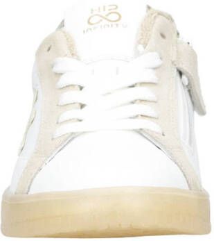 Hip leren sneakers wit goud