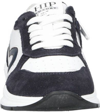 Hip leren sneakers wit zwart
