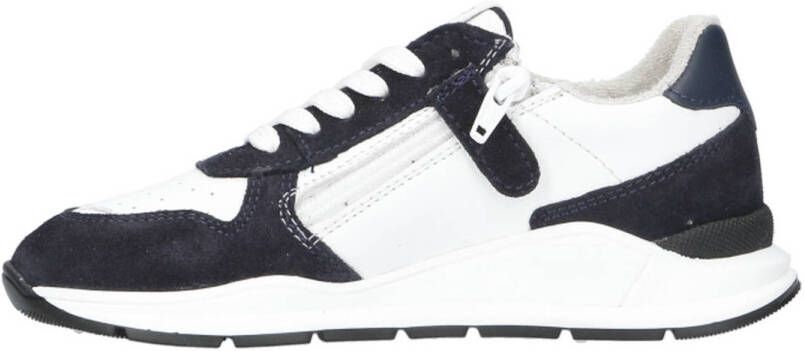 Hip leren sneakers wit zwart