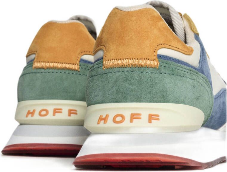 HOFF City sneakers suède ecru blauw groen geel