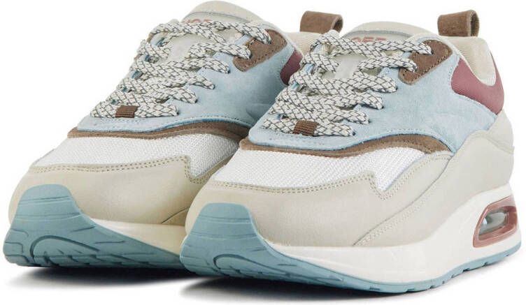 HOFF suède sneakers beige blauw