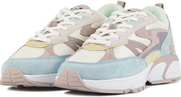 HOFF suède sneakers beige lichtblauw