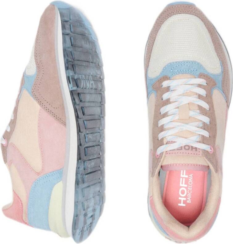 HOFF suède sneakers lichtroze ecru