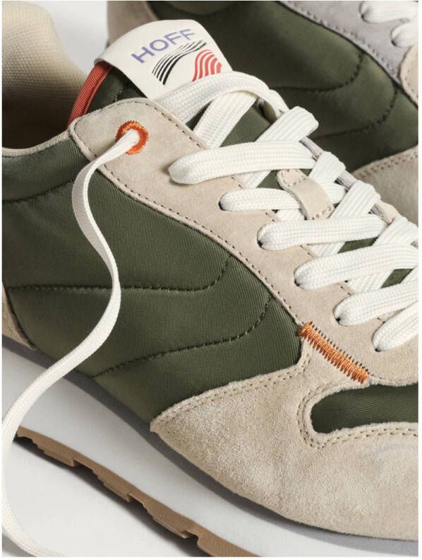 HOFF Track & Field leren sneakers groen beige