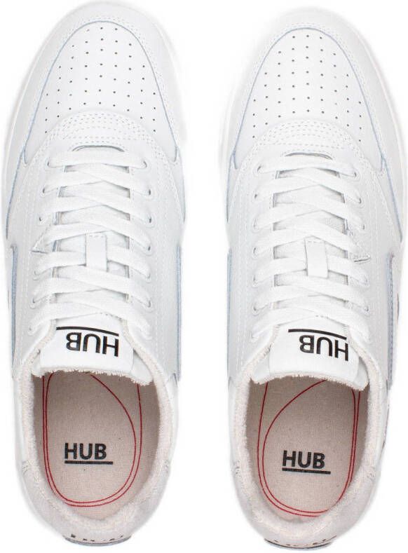 HUB Duke leren sneakers wit