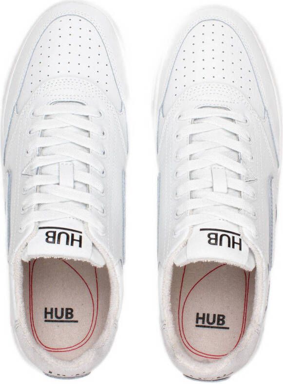 HUB Duke leren sneakers wit