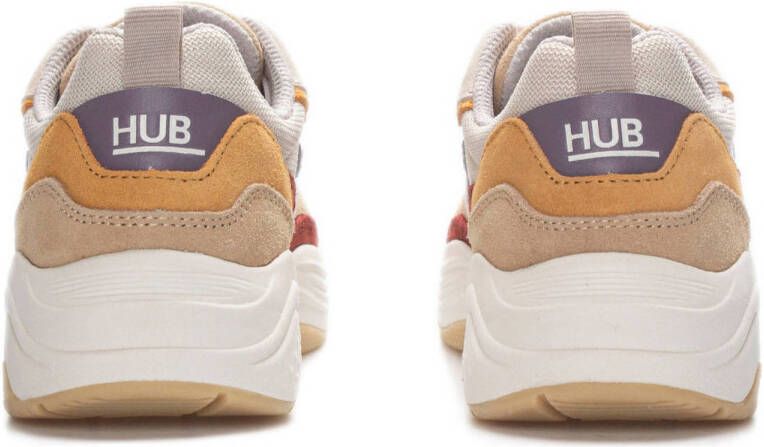 HUB Gilde S43 sneakers beige oranje rood