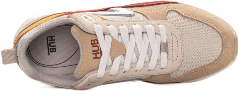 HUB Gilde S43 sneakers beige oranje rood