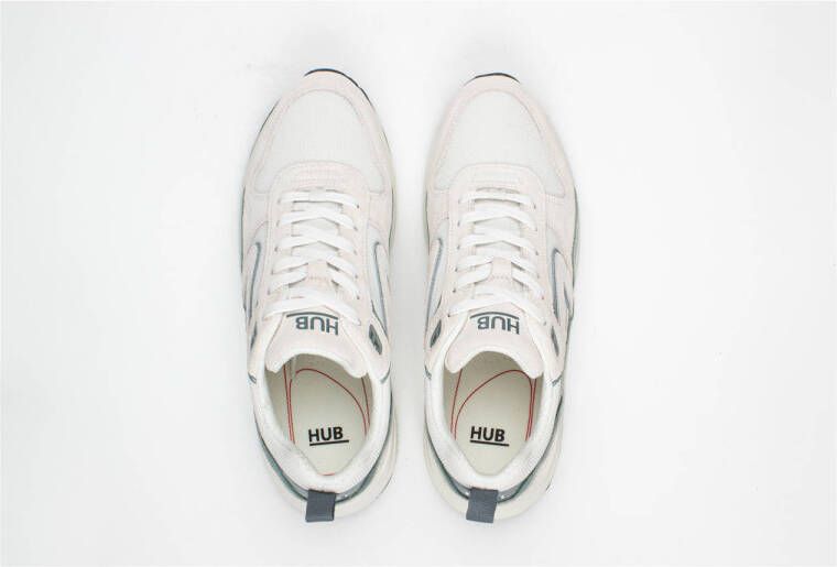 HUB Glide chunky suède sneakers beige groen