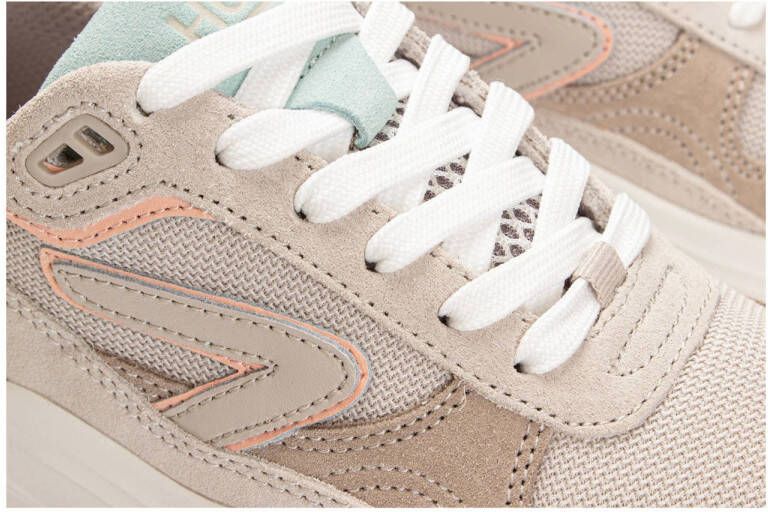 HUB Glide chunky suède sneakers beige zalm blauw