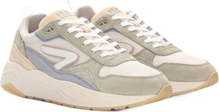 HUB Glide chunky suède sneakers lichtgroen beige