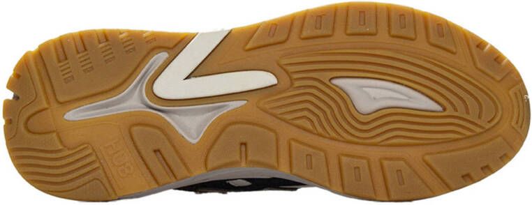 HUB Grid M37 suède sneakers grijs groen wit