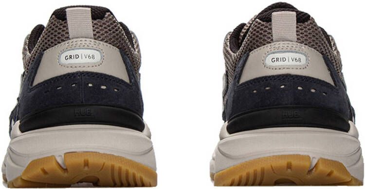 HUB Grid M37 suède sneakers grijs groen wit