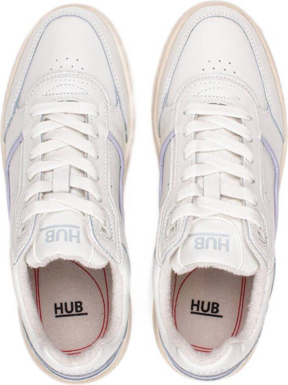 HUB Match leren sneakers off white lila