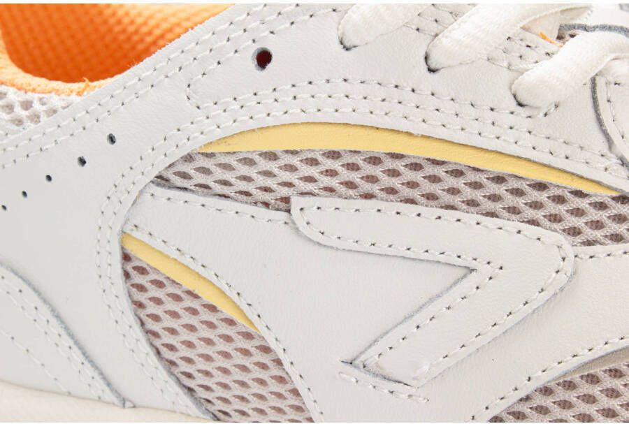 HUB Shift leren sneakers wit oranje