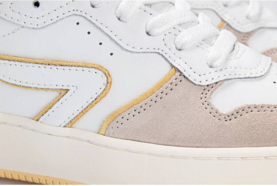 HUB Smash leren sneakers wit roze