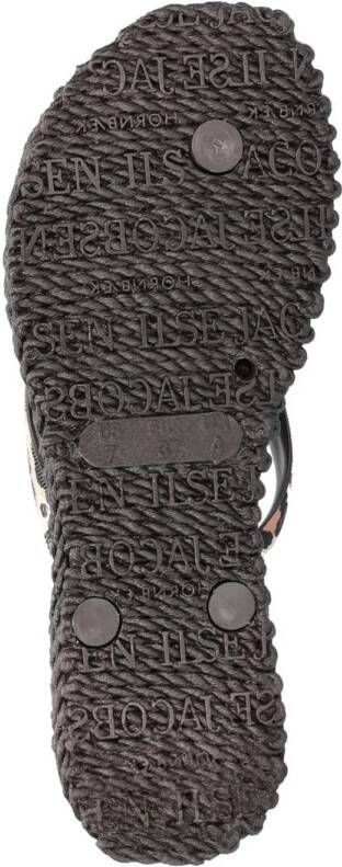 Ilse Jacobsen Cheerful teenslippers met panterprint zwart beige