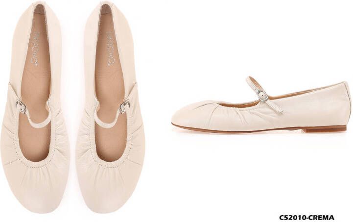 Inuovo leren ballerina's ecru