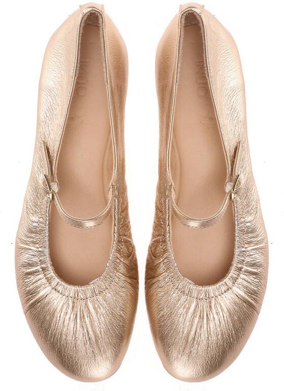 Inuovo leren ballerina's goud