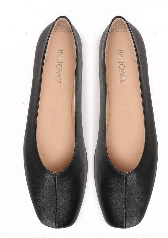 Inuovo leren ballerina's zwart