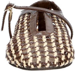 Inuovo raffia ballerina's bruin beige