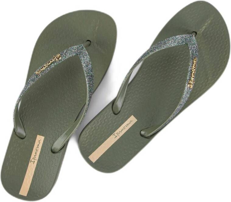 Ipanema Anatomic Lolita teenslippers met glitters groen