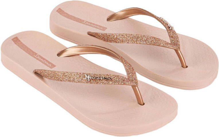 Ipanema Anatomic Lolita teenslippers met glitters lichtroze