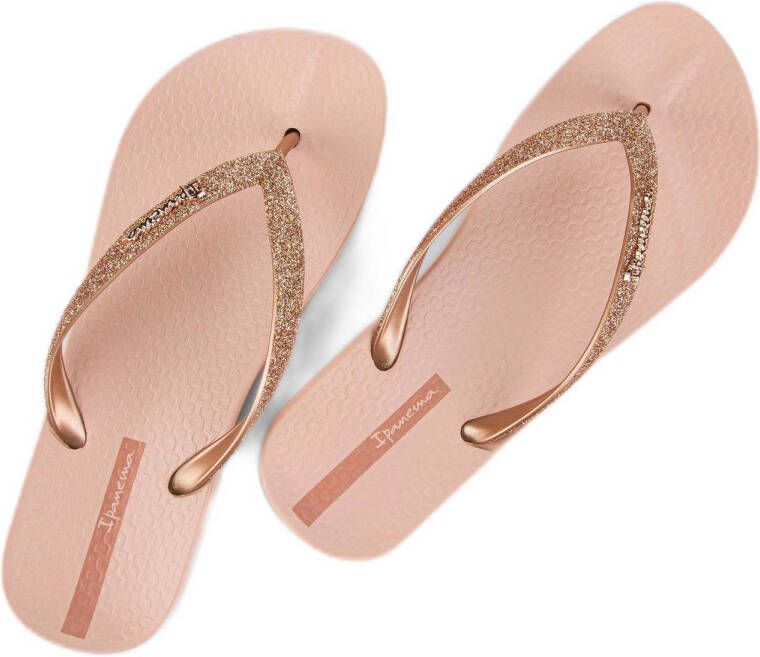 Ipanema Anatomic Lolita teenslippers met glitters lichtroze