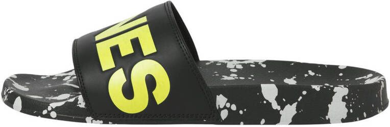 JACK & JONES JFWHyde Splatter badslippers antraciet geel