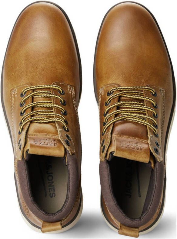 JACK & JONES JFWTUBAR leren veterboots bruin