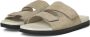 JACK & JONES Jfwstockholm Suede Velcro Sandal leren slippers beige - Thumbnail 3